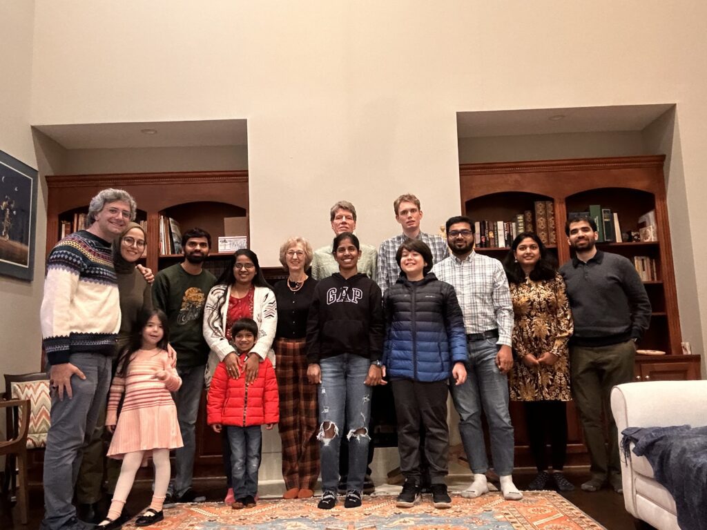 Group photo from the Finzi-Dunlap Lab potluck held in December 2024